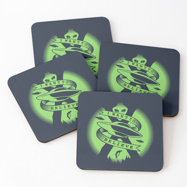 Item preview, I Want to Believe UFO Vintage Alien Encounter Retro Sci-Fi Design | Alien Green designed and sold by VoglR.