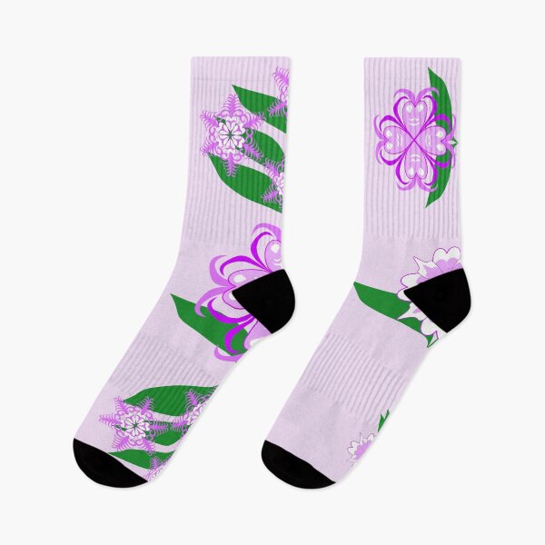 Item preview, Purple Heart Shaped Floral Ornaments with Green Leaves on Pastel Pink Background designed and sold by Ei-Ei.