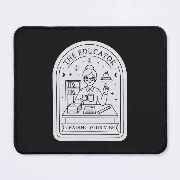 Item preview, "The Educator Grading Your Vibe" Sarcastic Teacher Tarot Art designed and sold by Cipher & Soul.