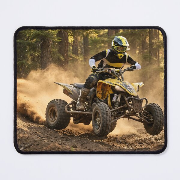 Item preview, A rider racing an ATV through a dusty forest trail designed and sold by homydesign.