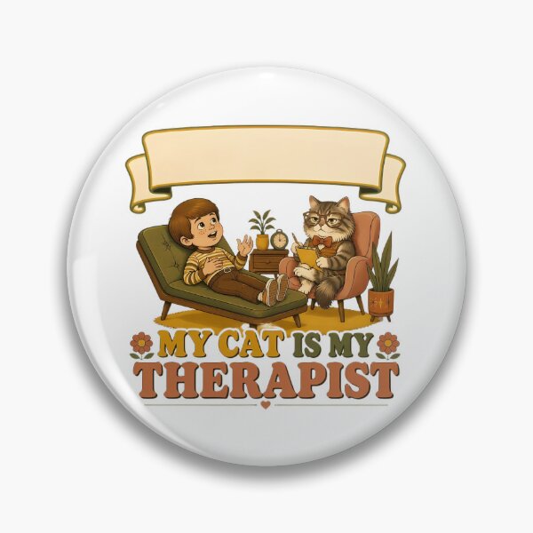 Item preview, My Cat Is My Therapist Boy Retro designed and sold by Artisan-Vault.