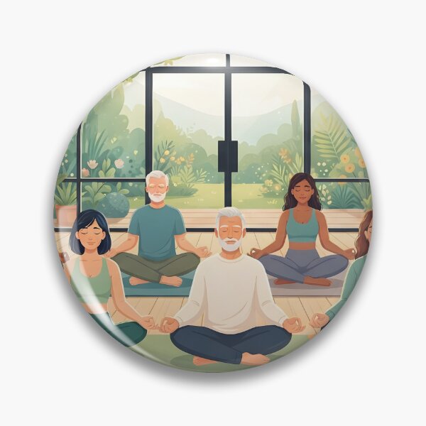 Item preview, Diverse group meditating in yoga studio designed and sold by homydesign.