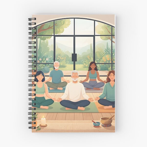 Item preview, Diverse group meditating in yoga studio designed and sold by homydesign.