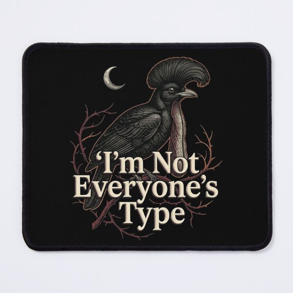 Item preview, Long-wattled Umbrellabird Shirt - I'm Not Everyone's Type - Gothic Halloween Bird Tee - Victorian Dark Apparel designed and sold by Max Store.