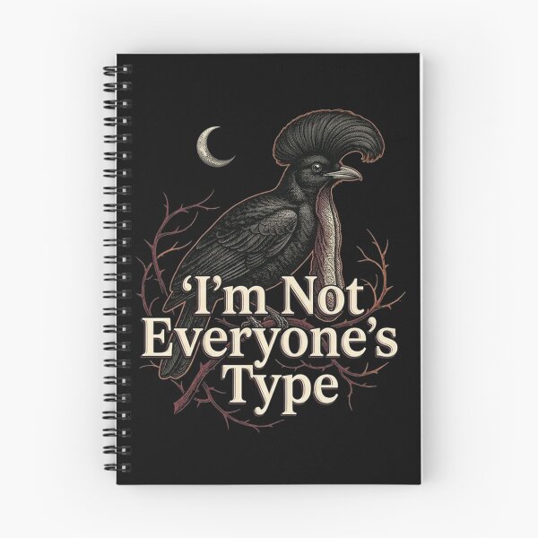 Item preview, Long-wattled Umbrellabird Shirt - I'm Not Everyone's Type - Gothic Halloween Bird Tee - Victorian Dark Apparel designed and sold by Max Store.