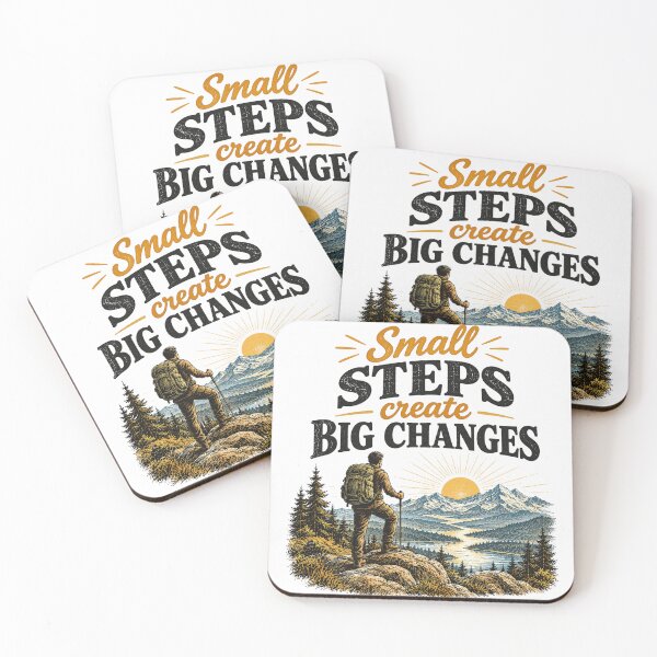 Item preview, Small Steps Create Big Changes – Vintage Mountain Adventure Motivational Quote designed and sold by lovepower.