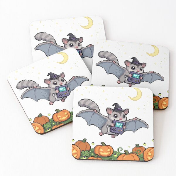 Item preview, Sugar Glider Witch Gamer Pixel Art — Spooky Cute Halloween Pumpkin Patch designed and sold by Ebodega.