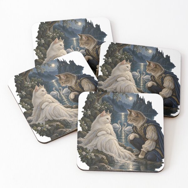 Item preview, Swan Lake Cats at Moonlit Waters designed and sold by Ocelot-T.