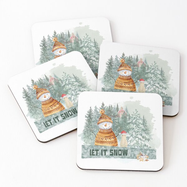 Item preview, Let It Snow - Cozy Snowman Winter Illustration designed and sold by Znamira.