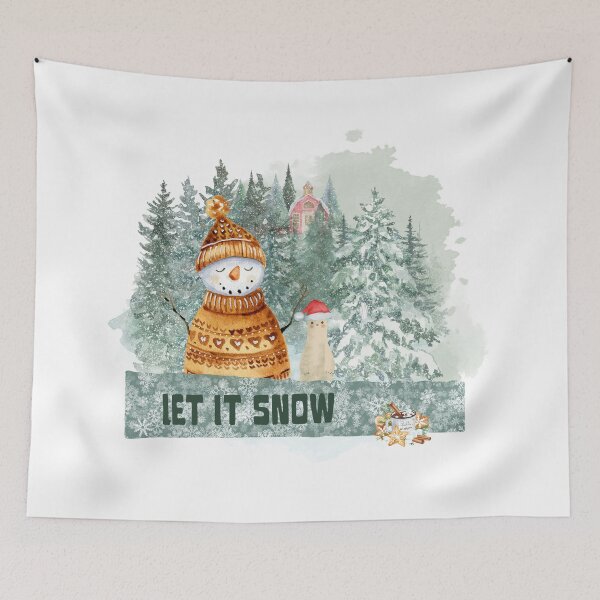 Item preview, Let It Snow - Cozy Snowman Winter Illustration designed and sold by Znamira.