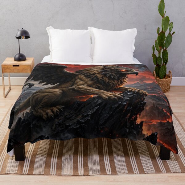 Item preview, Inferno Guardian – The Scorpion-Tailed Griffin designed and sold by DreamyWallVibes.