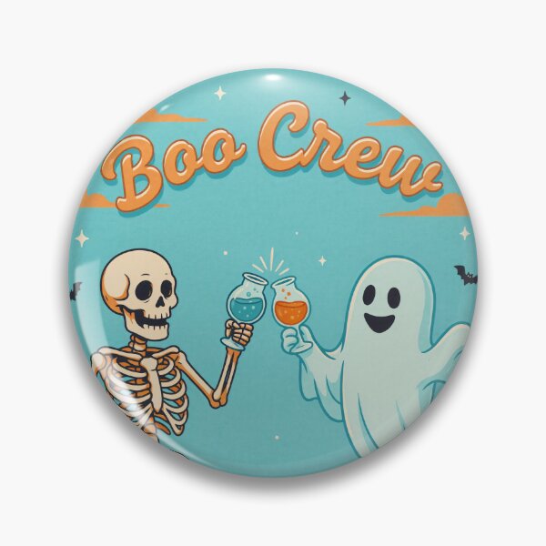Item preview, Boo Crew Vintage Halloween Ghost and Skeleton Drinking designed and sold by NuvoraNest.