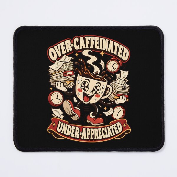 Item preview, Over Caffeinated Under Appreciated Retro Mascot designed and sold by Win Hardy.
