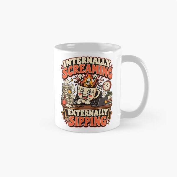 Item preview, Internally Screaming Externally Sipping Cartoon designed and sold by Win Hardy.