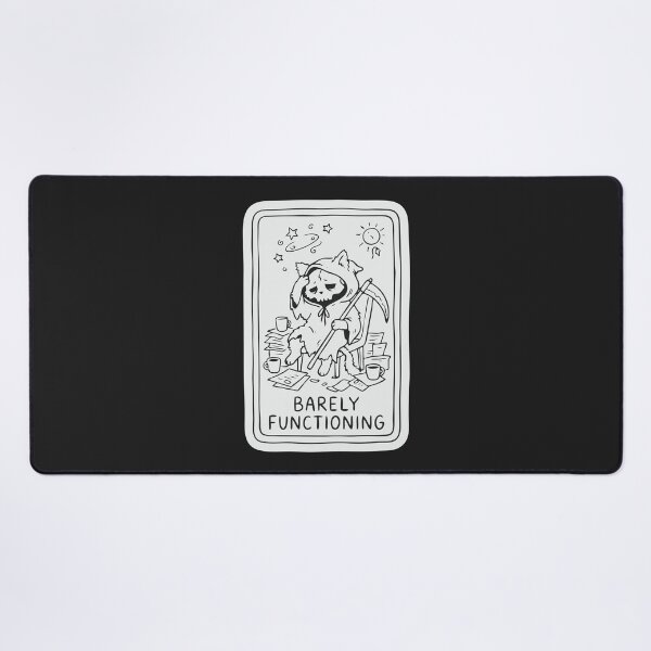 Item preview, "Barely Functioning" Funny Stressed Grim Reaper Tarot Card designed and sold by Cipher & Soul.
