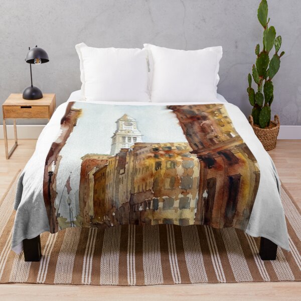 Item preview, Boston Custom House Tower Watercolor Street designed and sold by caracatita75.