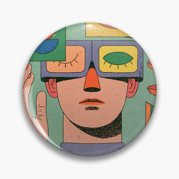 Item preview, Retro Surreal Face Psychedelic Art Sticker designed and sold by Frenky Stickers.