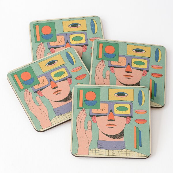 Item preview, Retro Surreal Face Psychedelic Art Sticker designed and sold by Frenky Stickers.
