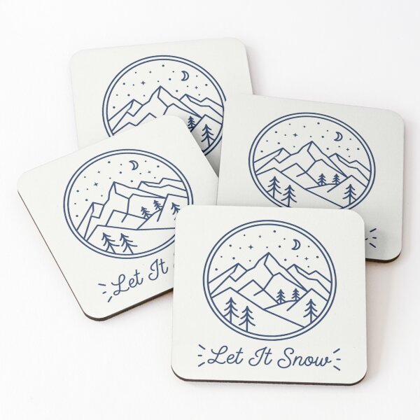 Item preview, Let It Snow Minimalist Mountain Winter Night Line Art designed and sold by PACS0011.