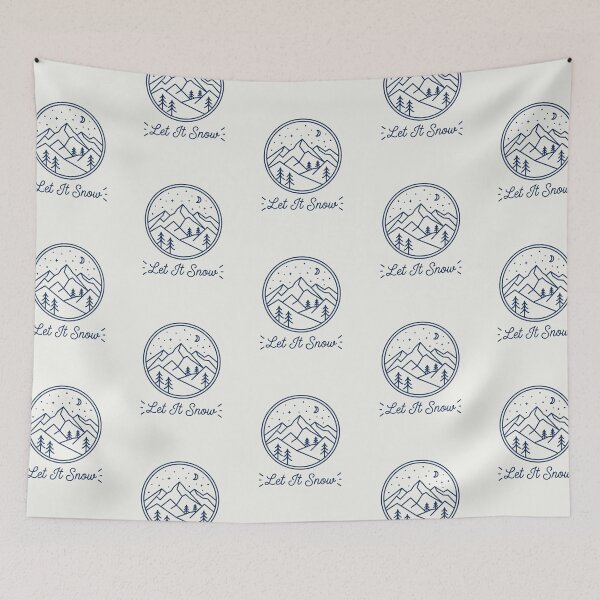 Item preview, Let It Snow Minimalist Mountain Winter Night Line Art designed and sold by PACS0011.