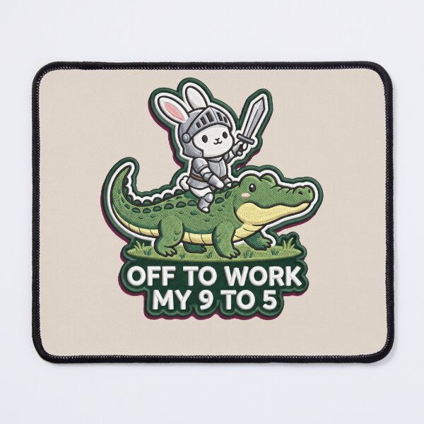 Item preview, Bunny Knight Off to Work My 9 to 5 - Relatable Work Humor designed and sold by dudelinart.