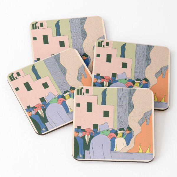 Item preview, Surreal City Crowd Retro Art Sticker designed and sold by Frenky Stickers.