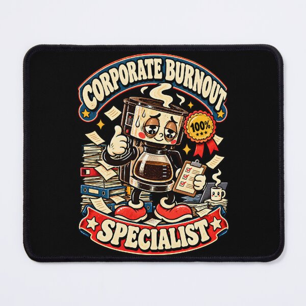 Item preview, Corporate Burnout Specialist Retro Mascot designed and sold by Win Hardy.