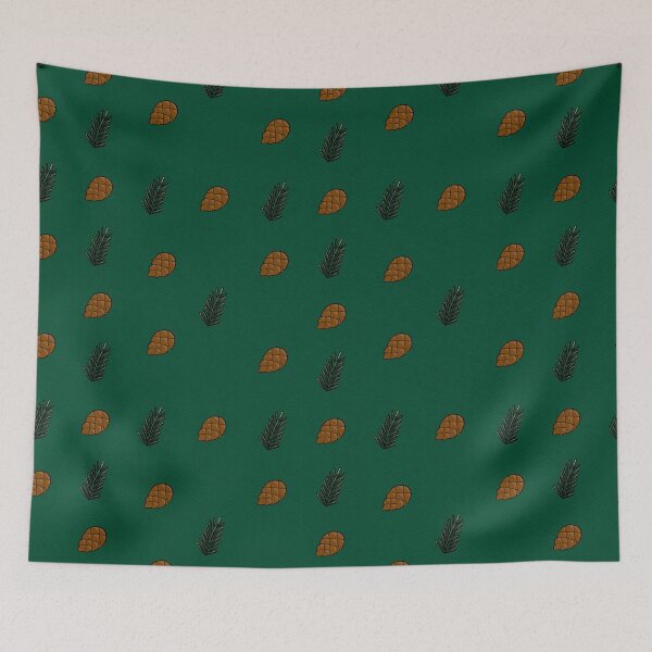 Item preview, Christmas Pinecone Seamless Pattern On Dark Green designed and sold by Jeffrey-Jeffrey.