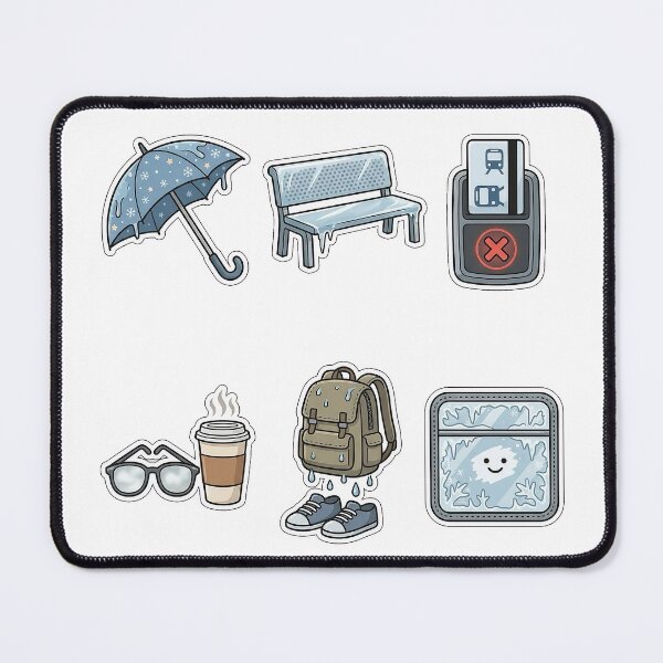 Item preview, Winter Public Transit Commute Fails Sticker Pack - Bus Stop Set designed and sold by SimpleP.