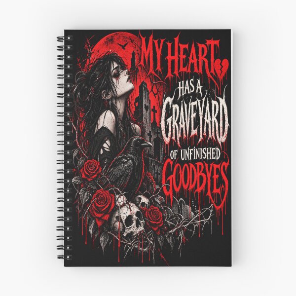Item preview, My Heart Has a Graveyard of Unfinished Goodbyes – Gothic Heartbreak Art designed and sold by TheInkRaven.