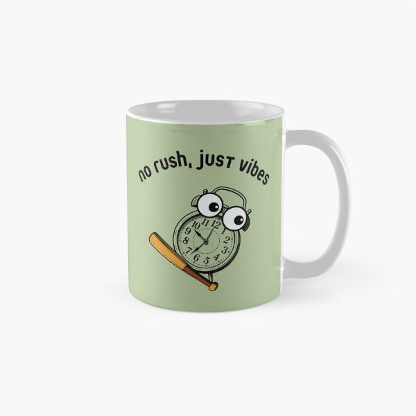 Item preview, No Rush Just Vibes Funny Alarm Clock Retro Humor Design designed and sold by tinkeybabes.