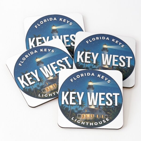 Item preview, Key West Lighthouse Florida Night Beam Round Badge Sticker designed and sold by DetourDgn.
