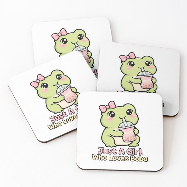 Item preview, Just a Girl Who Loves Boba – Cute Kawaii Frog Bubble Tea Sticker designed and sold by GemniShop.