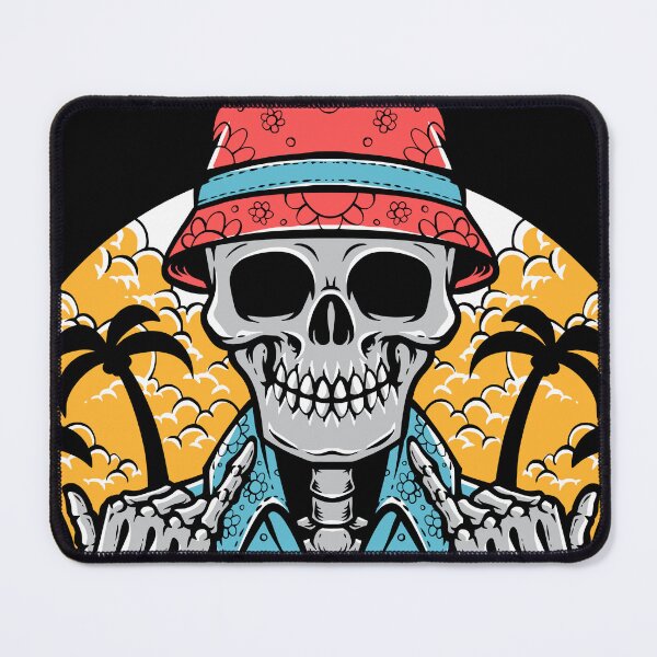Item preview, Tropical Skeleton Shaka Beach Sunset Summer Skull designed and sold by DERA RAY.