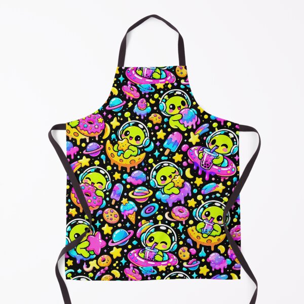 Item preview, Cute Alien Pizza Snack in Neon Space designed and sold by Thai Vibe Studio.