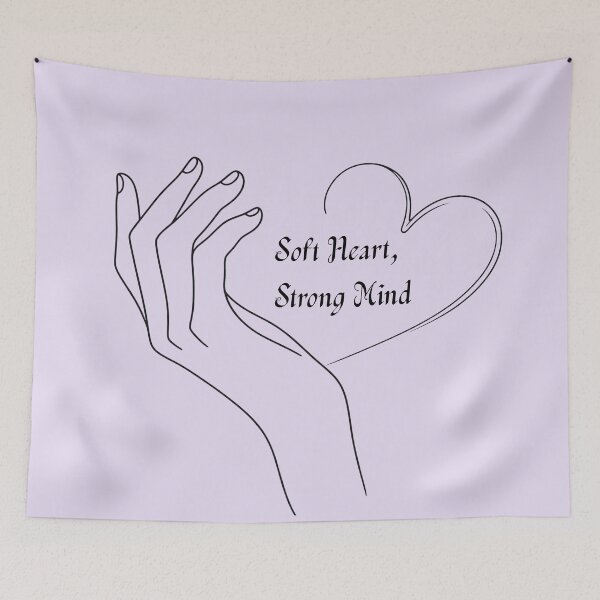 Item preview, Soft Heart Strong Mind Ethereal Gradient Glow Hand Art Design designed and sold by tinkeybabes.