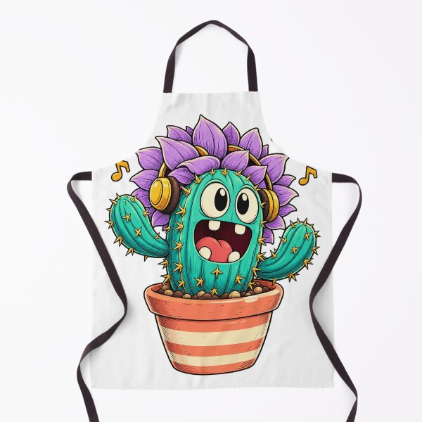 Item preview, Singing Cactus with Purple Flowers and Headphones designed and sold by sasaPRO.