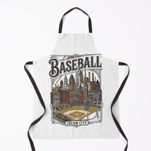 Item preview, Milwaukee Cityscape and Vintage Baseball Art designed and sold by Etch-art.