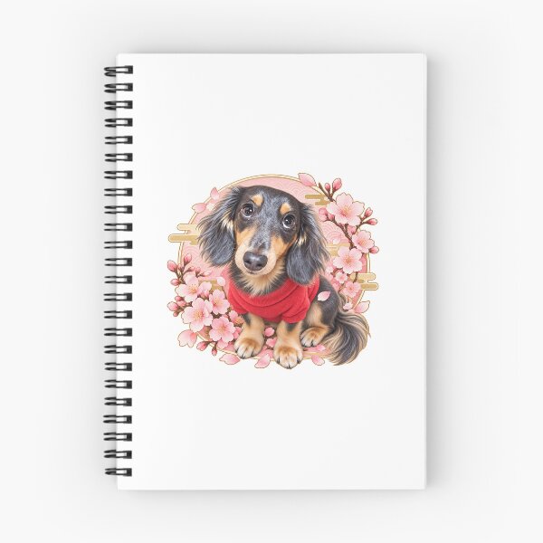 Item preview, Luná the Miniature Dachshund with Spring Cherry Blossoms designed and sold by LunaDogStudio.