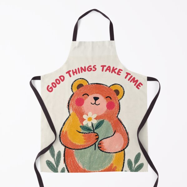 Item preview, Good Things Take Time Cute Bear Flower Quote designed and sold by artswag.