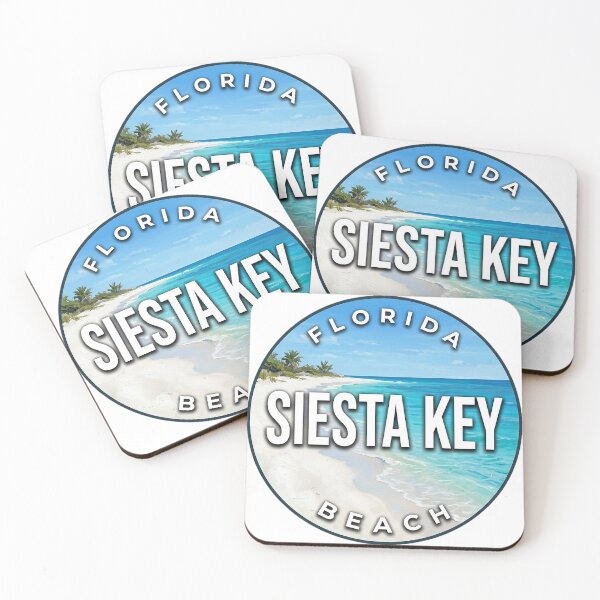 Item preview, Siesta Key Florida Crystal Sand Round Badge Sticker designed and sold by DetourDgn.