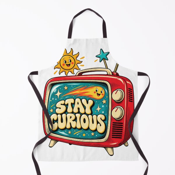Item preview, Stay Curious Colorful Retro Television Illustration designed and sold by sasaPRO.