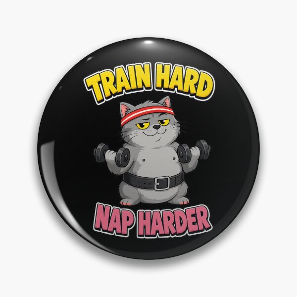 Item preview, Train Hard Nap Harder Funny Gym Cat Fitness Motivation Design designed and sold by StrongEveryDayStore.