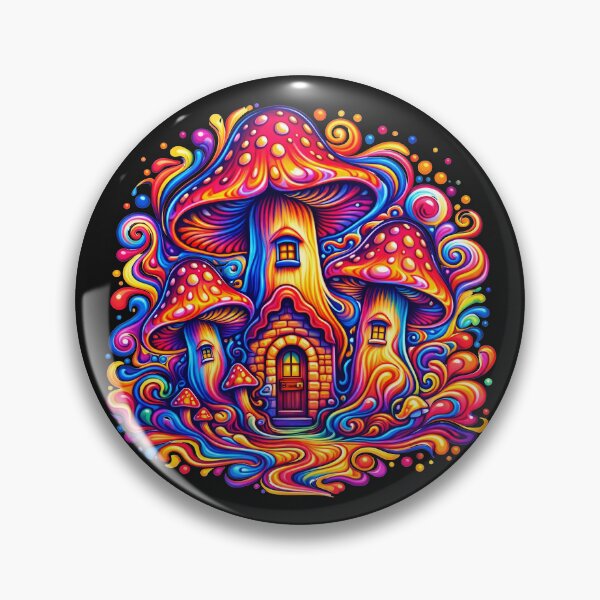 Item preview, Psychedelic Mushroom Village – Magical Fantasy Wonderland designed and sold by Infinitee8hirts.