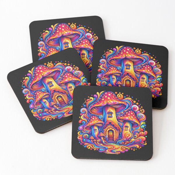 Item preview, Psychedelic Mushroom Village – Magical Fantasy Wonderland designed and sold by Infinitee8hirts.