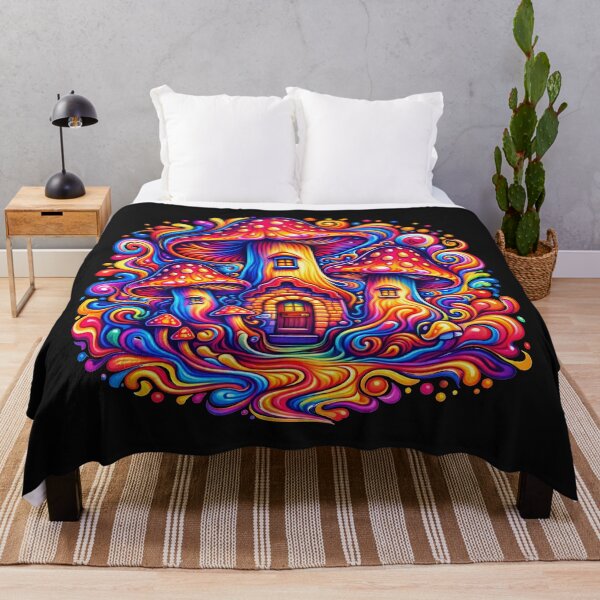 Item preview, Psychedelic Mushroom Village – Magical Fantasy Wonderland designed and sold by Infinitee8hirts.