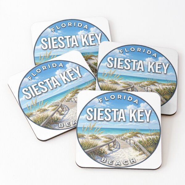 Item preview, Siesta Key Florida Sea Oats Dunes Round Badge Sticker designed and sold by DetourDgn.