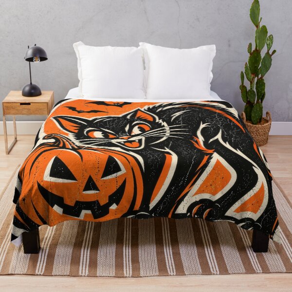 Item preview, Midnight Cat and Pumpkin Mischief designed and sold by ForeverPrintsOK.