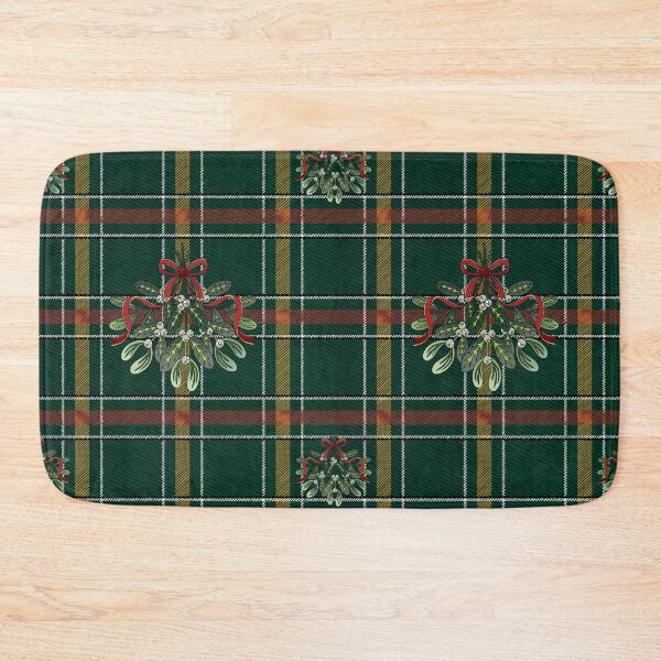 Item preview, Festive Green Tartan With Mistletoe Red Bow designed and sold by Jeffrey-Jeffrey.