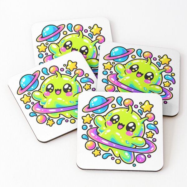 Item preview, Cute Neon Blob Alien Floating Through Space designed and sold by Thai Vibe Studio.